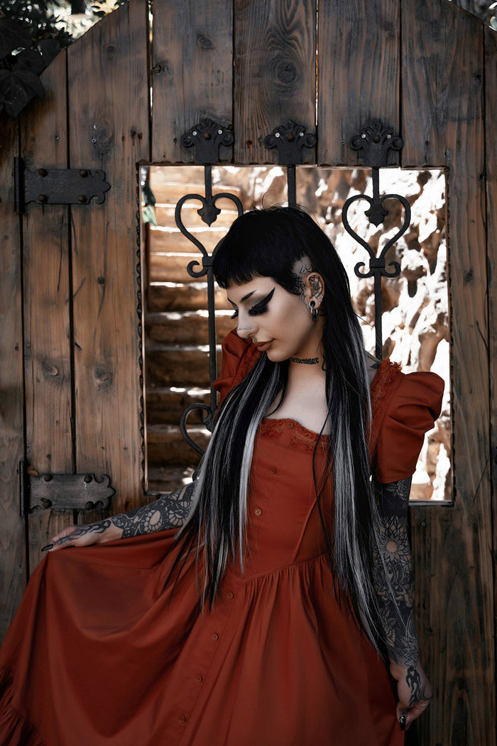 halloween orange dress with ruffle