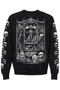 skull sleeve distressed sweatshirt
