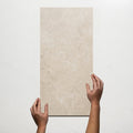 Single With Hand Cairnwell White Stone Look Porcelain Tile P3 300×600mm WITHWHI3 - The Blue Space