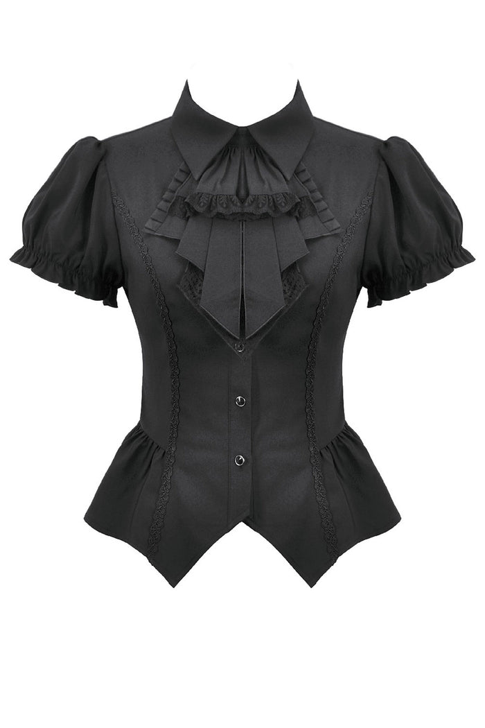 short sleeve puff sleeve gothic blouse