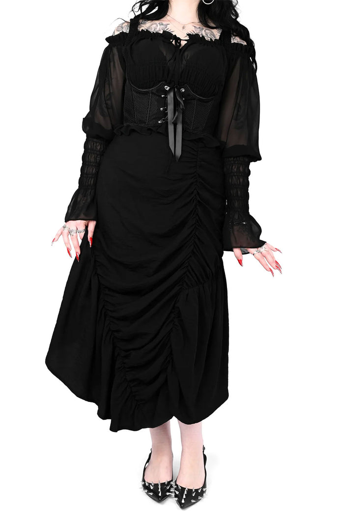 Polyester Goth Long Skirt