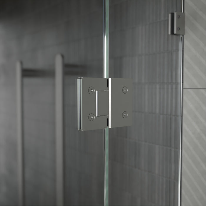 Lifestyle Caroma Glass to Glass Shower Door Hinge Brushed Nickel 14228016BN - The Blue Space
