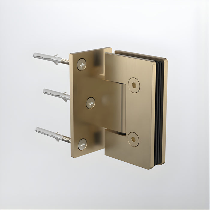 Back WIth Screw Caroma Glass to Wall Shower Door Hinge Brushed Brass 14228004BB - The Blue Space