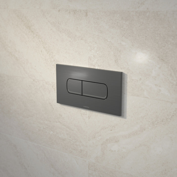 Lifestyle 2 Caroma Invisi Series II® Oval Dual Flush Plate & Buttons (Metal) Gunmetal 237078GM - The Blue Space
