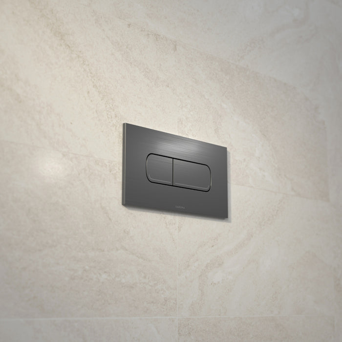 Lifestyle 3 Caroma Invisi Series II® Oval Dual Flush Plate & Buttons (Metal) Gunmetal 237078GM - The Blue Space