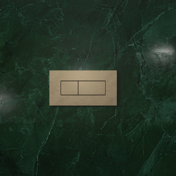Lifestyle 1 Caroma Invisi Series II® Rectangle Dual Flush Plate & Buttons (Metal) Brushed Brass 237020BB - The Blue Space