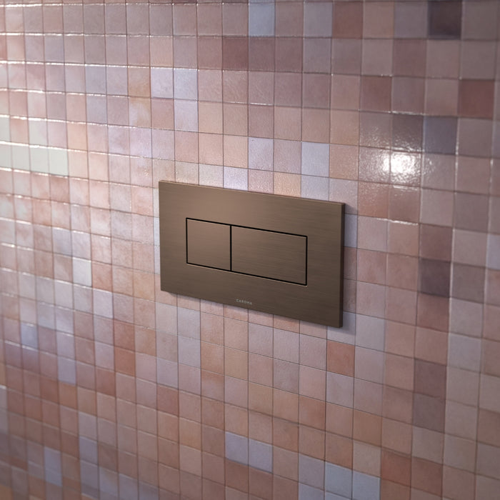 Lifestyle 3 Caroma Invisi Series II® Rectangle Dual Flush Plate & Buttons (Metal) Brushed Bronze 237020BBZ - The Blue Space