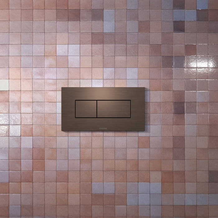 Lifestyle 1 Caroma Invisi Series II® Rectangle Dual Flush Plate & Buttons (Metal) Brushed Bronze 237020BBZ - The Blue Space