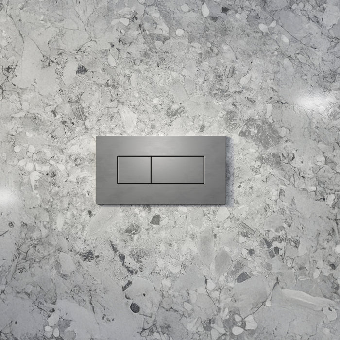 Lifestyle 2 Caroma Invisi Series II® Rectangle Dual Flush Plate & Buttons (Metal) Brushed Nickel 237020BN - The Blue Space