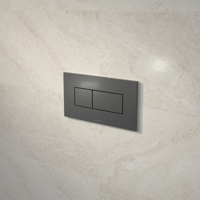 Lifestyle 3 Caroma Invisi Series II® Rectangle Dual Flush Plate & Buttons (Metal) Gunmetal 237020GM - The Blue Space