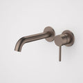 Caroma Liano II 175mm Wall Basin/Bath Mixer - 2 x Round Cover Plates - Brushed Bronze - Sales Kit 96344BBZ6AF - The Blue Space