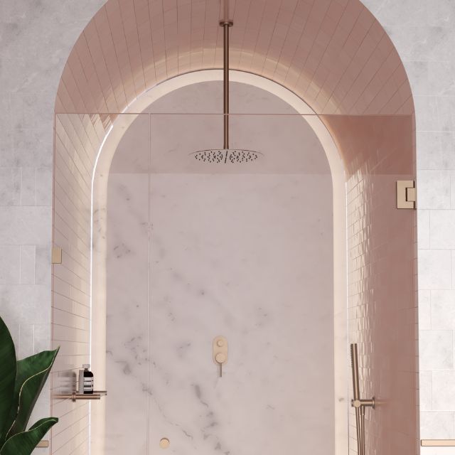 Lifestyle 2 Caroma Liano II Bath/Shower Mixer With Diverter - Rounded Cover Plate - Brushed Bronze 96366BBZ - The Blue Space