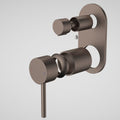 Caroma Liano II Bath/Shower Mixer With Diverter Trim Kit - Rounded Cover Plate - Brushed Bronze 96369BBZ - The Blue Space