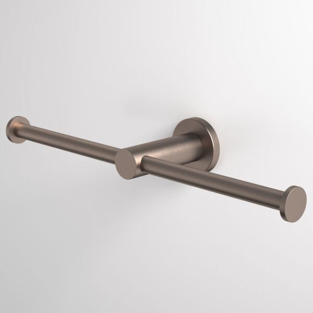 Caroma Liano II Double Toilet Roll Holder - Brushed Bronze 96442BBZ - The Blue Space