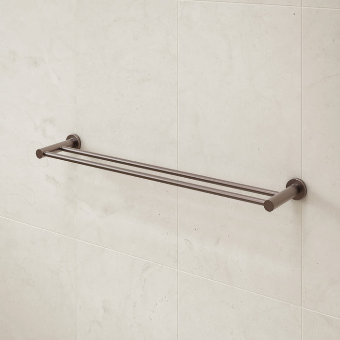 Caroma Liano II Double Towel Rail 640mm Brushed Bronze  | The Blue Space