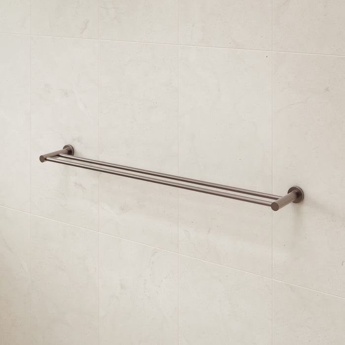 Caroma Liano ll 840 Double Towel Rail Brushed Bronze  | The Blue Space
