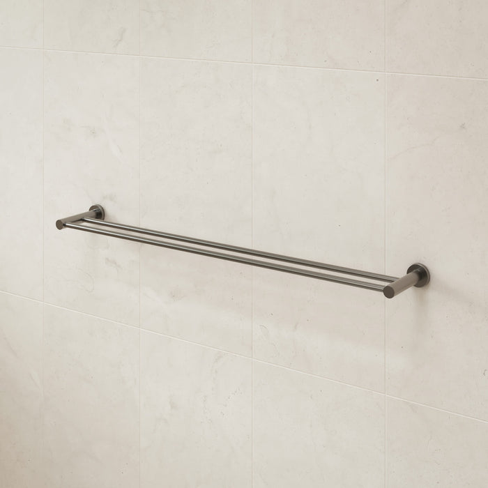 Caroma Liano ll 840 Double Towel Rail Gunmetal  | The Blue Space