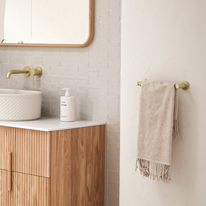Caroma Liano II Hand Towel Rail Brushed Brass Lifestyle  | The Blue Space