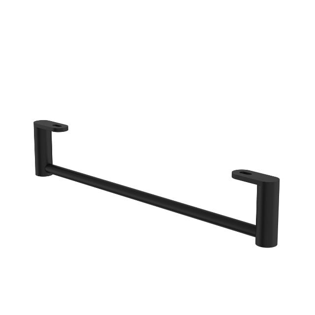 Angle Caroma Liano II Hand Wall Basin Integrated Towel Rail Matte Black 96457B - The Blue Space