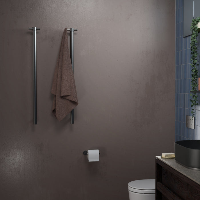 Lifestyle 1 Caroma Liano II Heated Towel Rail - Vertical - Gunmetal 11225050GM - The Blue Space