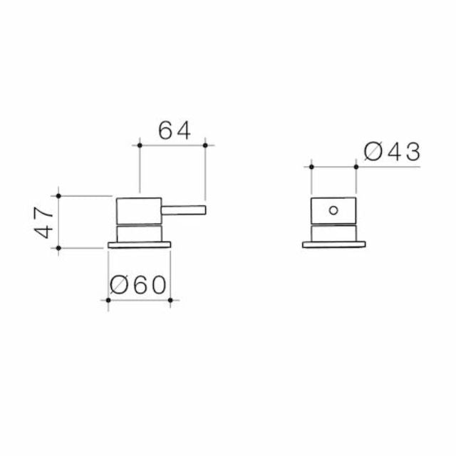 Techniacl Drawing Caroma Liano II Hob Mixer - Trim Kit - Brushed Nickel 96402BN - The Blue Space