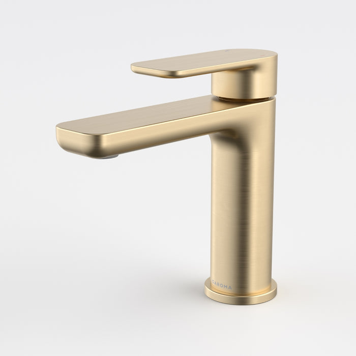 Caroma Luna II Basin Mixer - Brushed Brass 68198BB6AF - The Blue Space