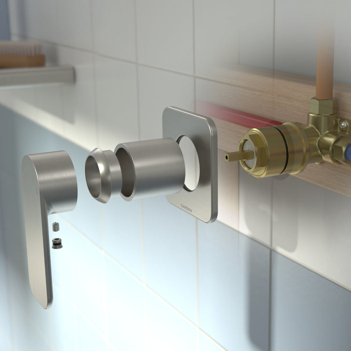 Caroma Luna II Bath/Shower Mixer Trim Kit - Brushed Nickel