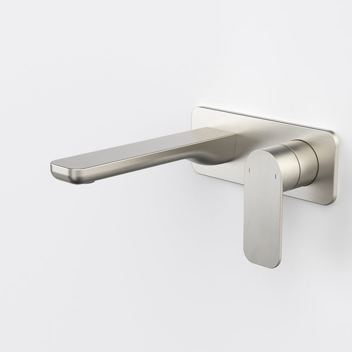 Caroma Luna II Wall Basin/Bath Mixer 180mm - Brushed Nickel 68203BN6AF - The Blue Space