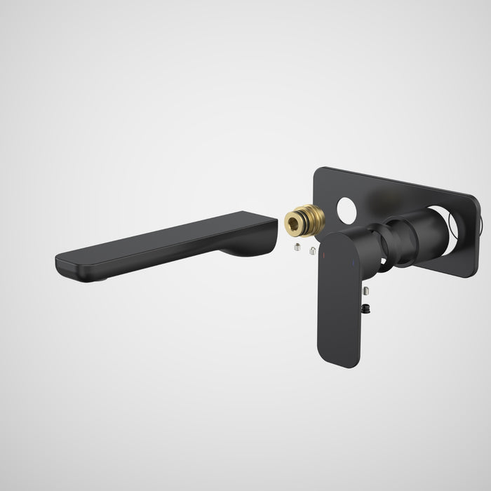 Caroma Luna II Wall Basin/Bath Mixer Trim Kit 180mm - Satin Black 68211BL6AF - The Blue Space