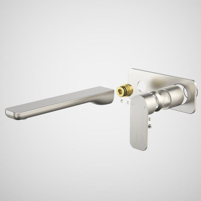 Caroma Luna II Wall Basin/Bath Mixer Trim Kit 220mm - Brushed Nickel 68212BN6AF - The Blue Space