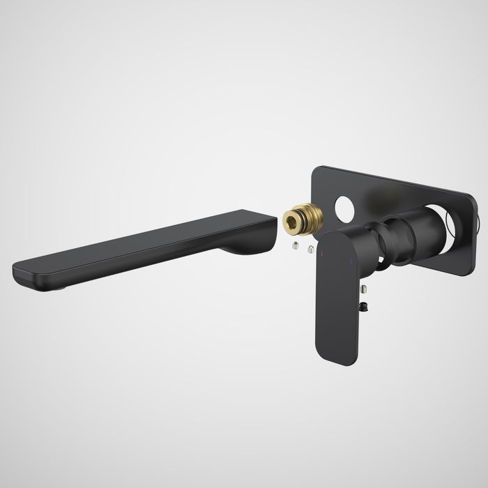 Caroma Luna II Wall Basin/Bath Mixer Trim Kit 220mm - Satin Black 68212BL6AF - The Blue Space