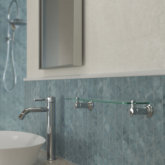 Lifestyle 2 Caroma Riviere Bathroom Shelf - Chrome 520038C - The Blue Space