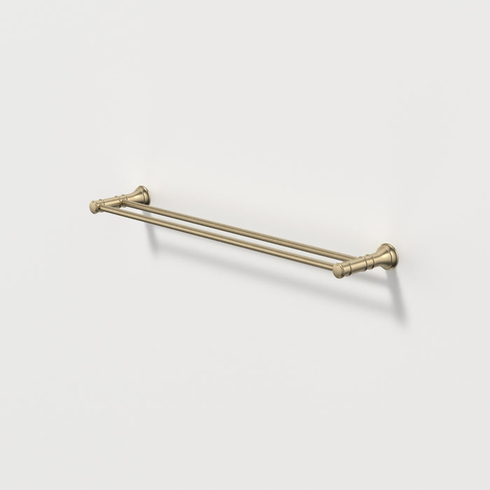 Caroma Riviere Double Towel Rail 600mm - Brushed Brass 520035BB - The Blue Space