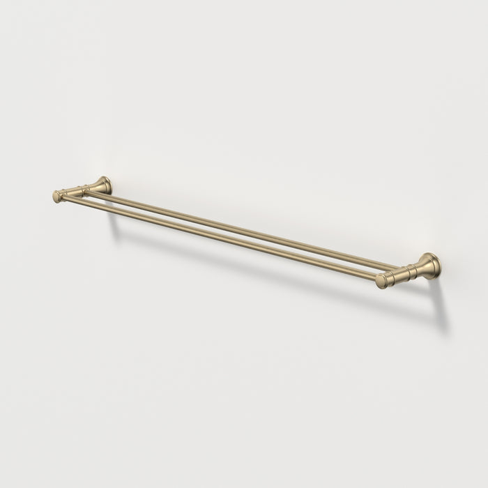 Caroma Riviere Double Towel Rail 800mm - Brushed Brass 520037BB - The Blue Space