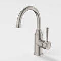 Caroma Riviere Gooseneck Basin Mixer - Brushed Nickel 520004BN6AF - The Blue Space