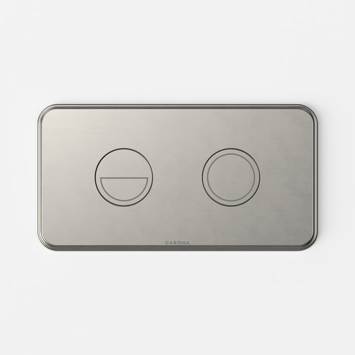 Front Caroma Riviere Invisi® II Series Button - Brushed Nickel 48002BN - The Blue Space