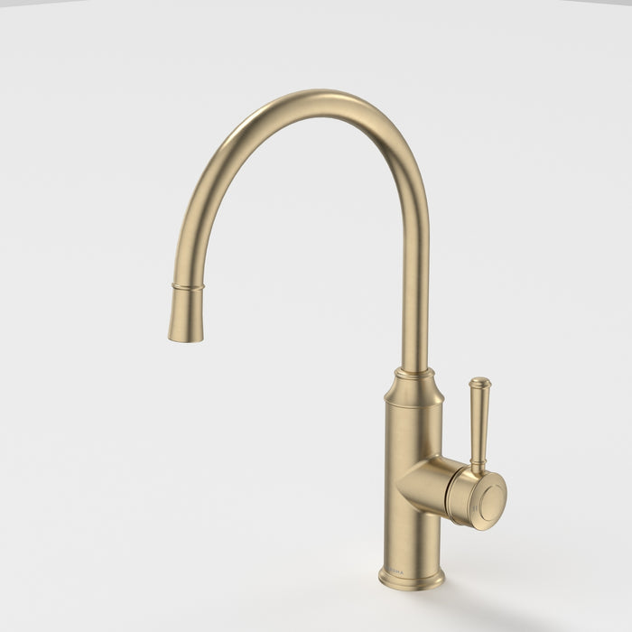 Caroma Riviere Sink Mixer - Brushed Brass 520016BB56AF - The Blue Space