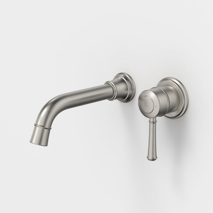 Caroma Riviere Wall Basin Bath Mixer 175mm - Brushed Nickel 520009BN6AF - The Blue Space