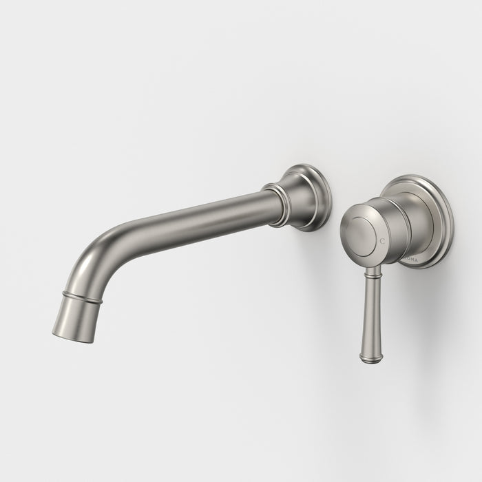 Caroma Riviere Wall Basin Bath Mixer 210mm - Brushed Nickel 520010BN6AF - The Blue Space