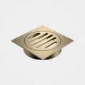 Caroma Square Floor Waste - 80mm Outlet - Brushed Brass 12975034BB - The Blue Space