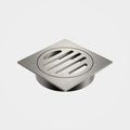 Caroma Square Floor Waste - 80mm Outlet - Brushed Nickel 12975034BN - The Blue Space