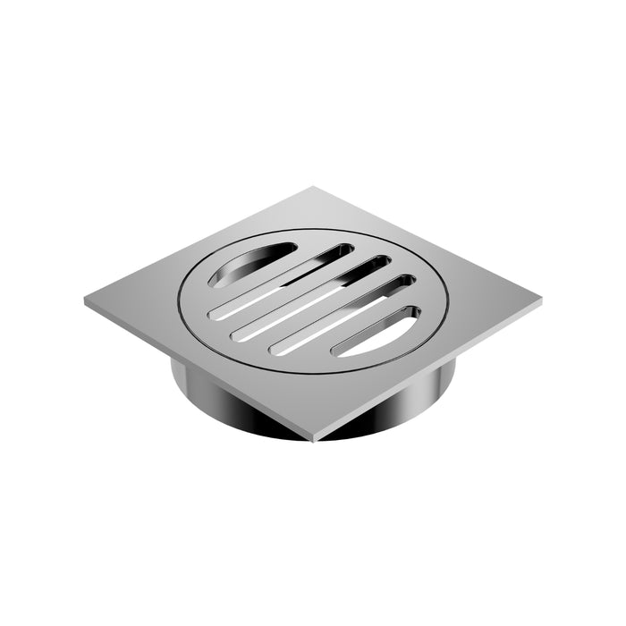 Angle Caroma Square Floor Waste - 80mm Outlet - Chrome 12975034C - The Blue Space