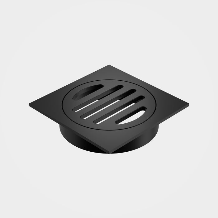 Caroma Square Floor Waste - 80mm Outlet - Matte Black 12975034B - The Blue Space