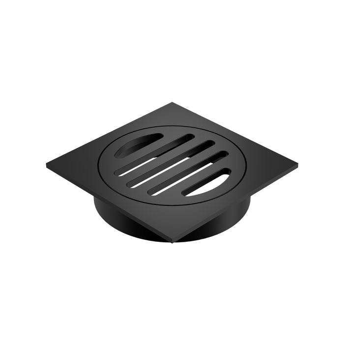 Angle Caroma Square Floor Waste - 80mm Outlet - Matte Black 12975034B - The Blue Space