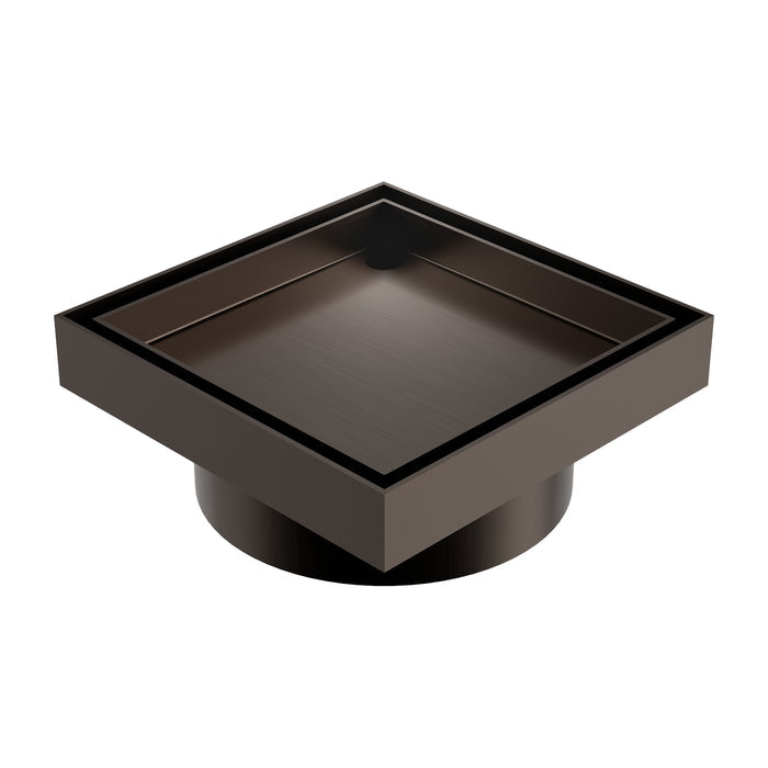 Angle Caroma Square Floor Waste 100mm Outlet Tile Insert - Brushed Bronze 14228029BBZ - The Blue Space