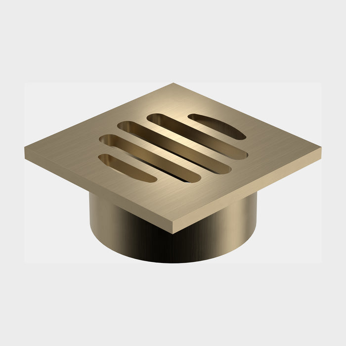 Caroma Square Floor Waste 50mm Outlet - Brushed Brass 12975088BB - The Blue Space