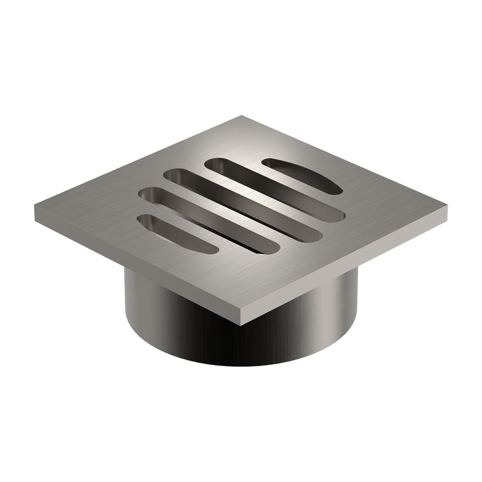 Angle Caroma Square Floor Waste 50mm Outlet - Brushed Nickel 12975088BN - The Blue Space