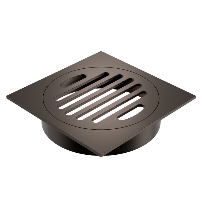 Angle Caroma Square Floor Waste Grate - 100mm Outlet - Brushed Bronze 12975037BBZ - The Blue Space