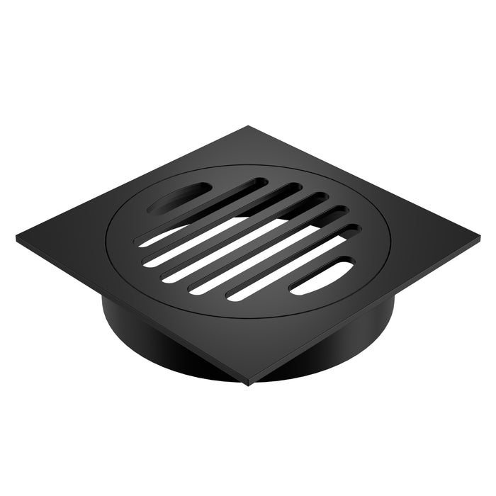 Angle Caroma Square Floor Waste Grate - 100mm Outlet - Matte Black 12975037B - The Blue Space