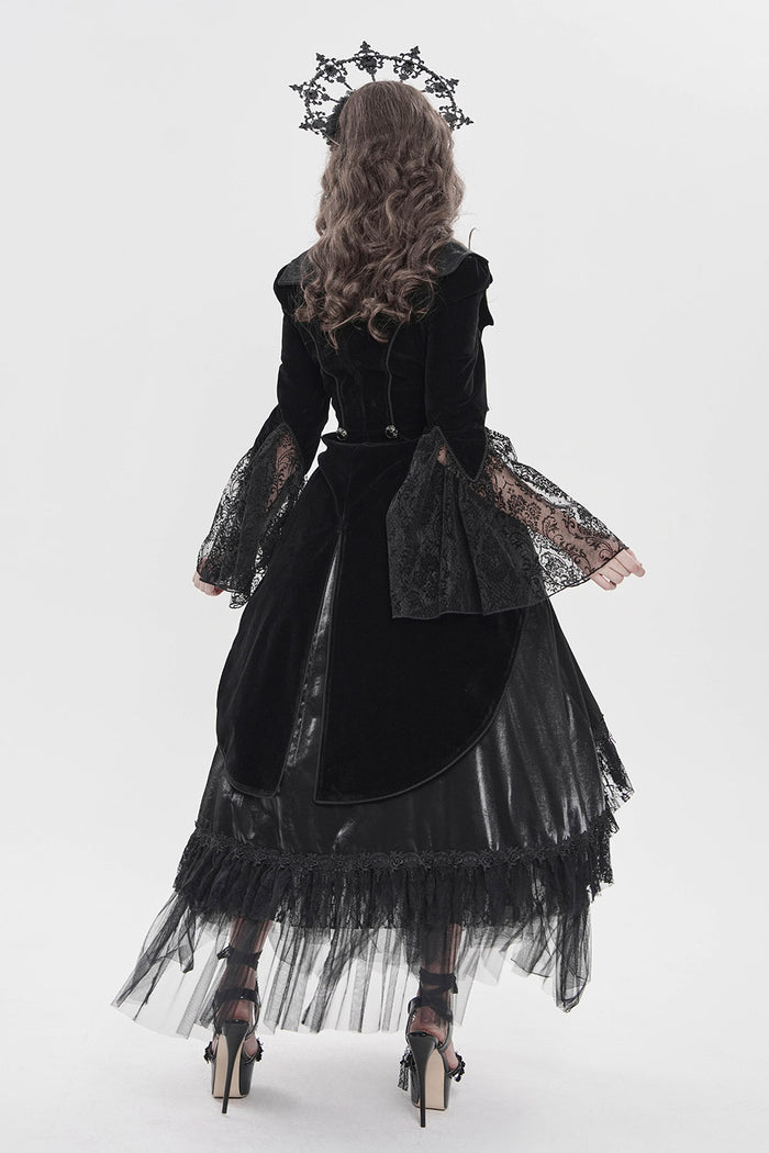 romantic velvet black vampire goth jacket